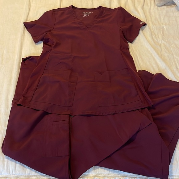 Med Couture Pants - Med Couture Maternity Scrubs Wine